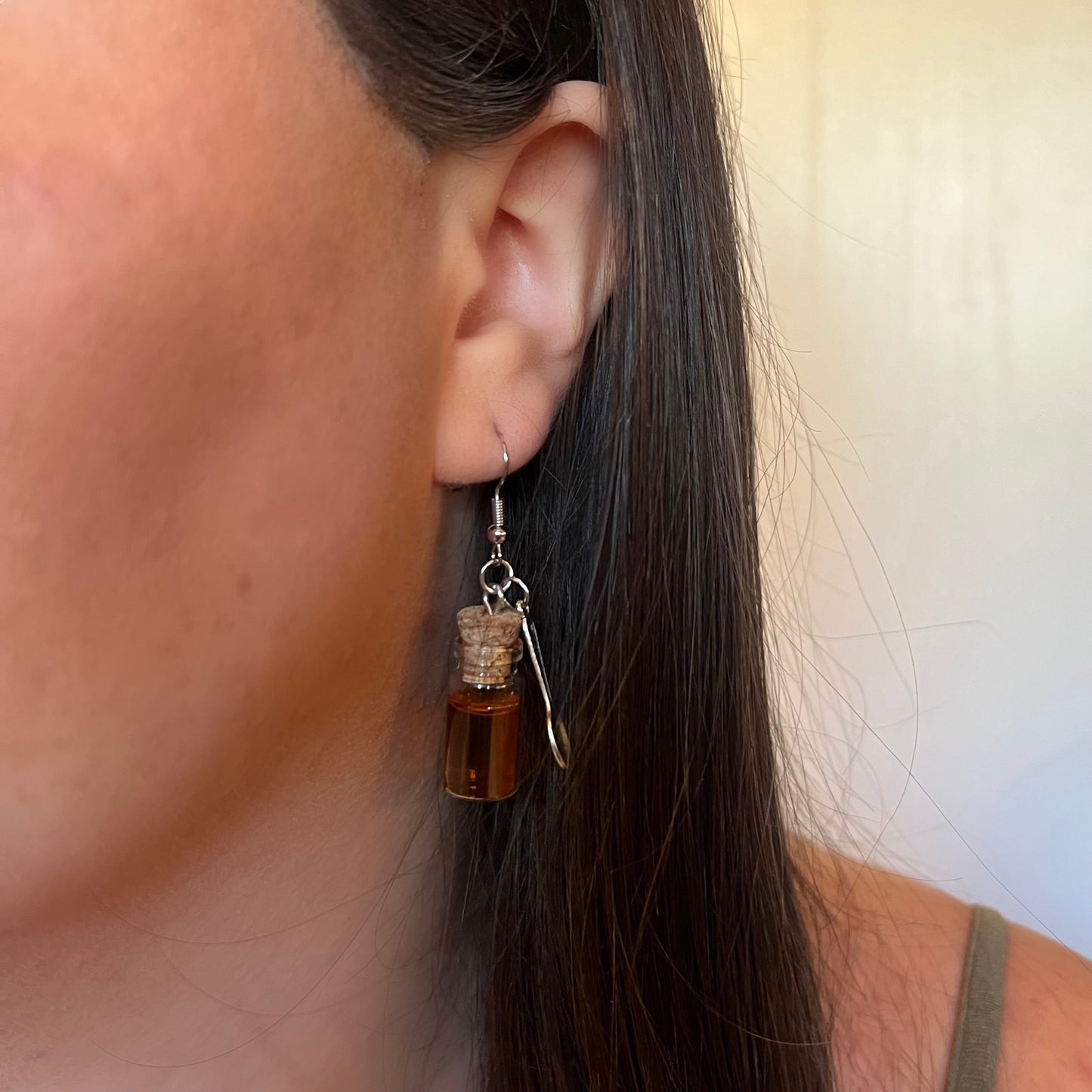 Pendientes de tarro de miel y abeja