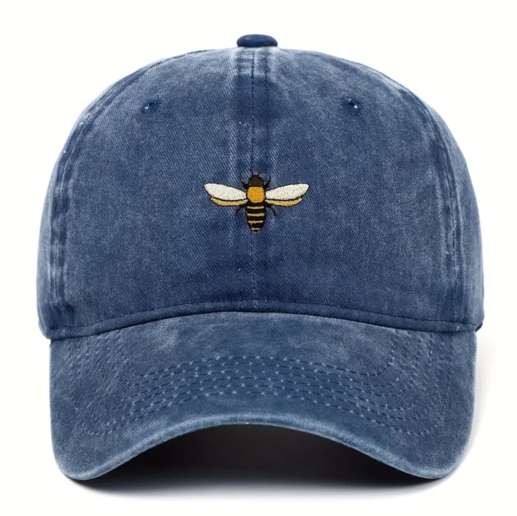 Gorra de béisbol con abeja bordada