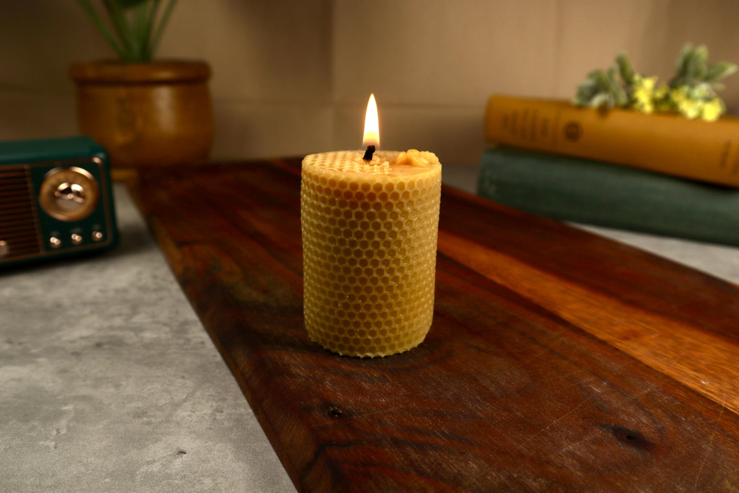 Cilindro de panal de abeja para velas de cera de abejas