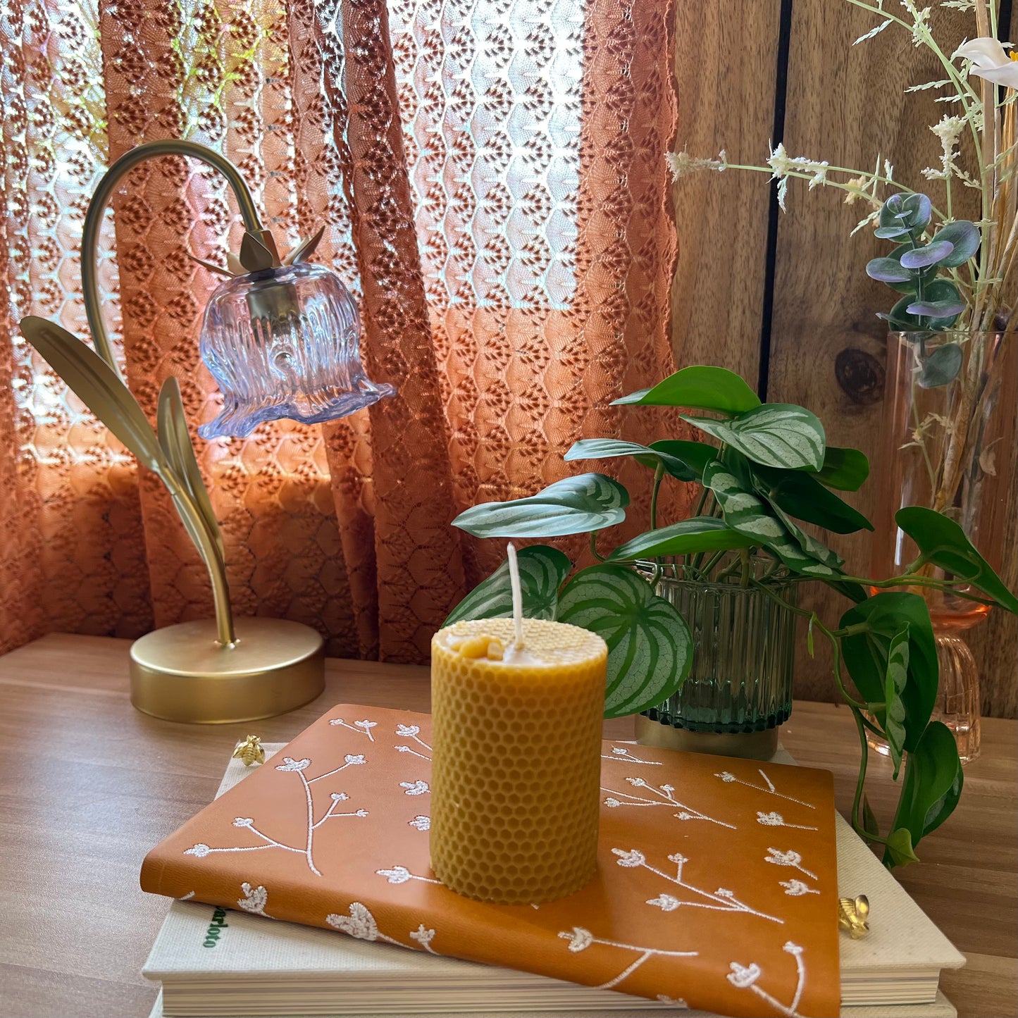 Cilindro de panal de abeja para velas de cera de abejas