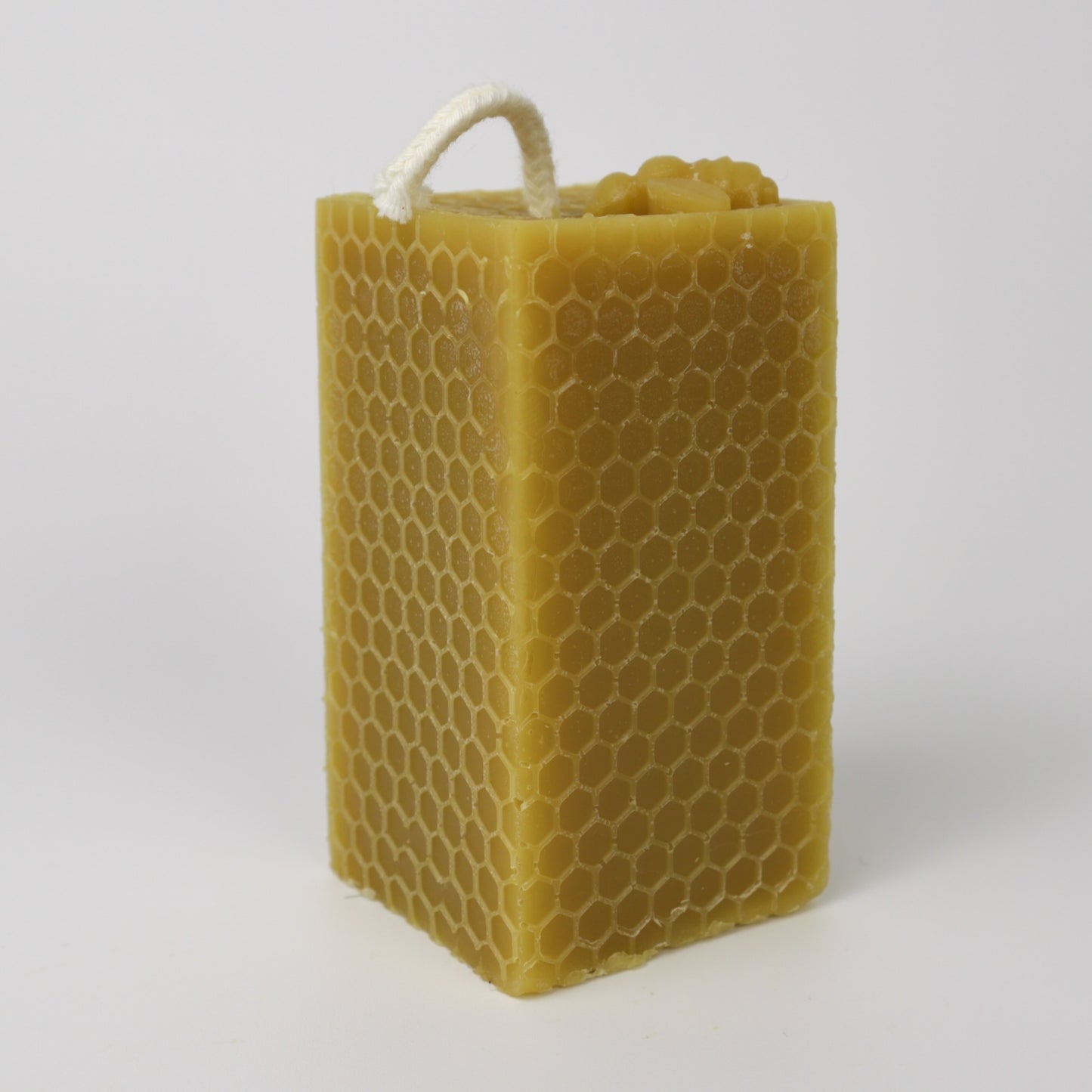 Square Pillar Beeswax Candle — 3" × 1.5"