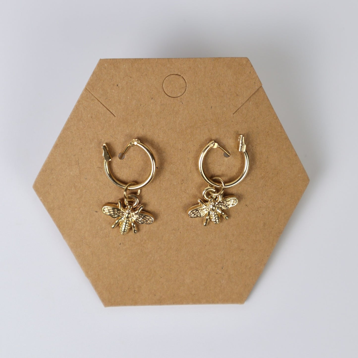 Pendientes colgantes de abeja dorada