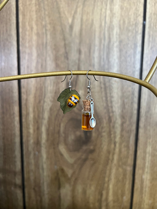 Bee And Honey Jar Earrings