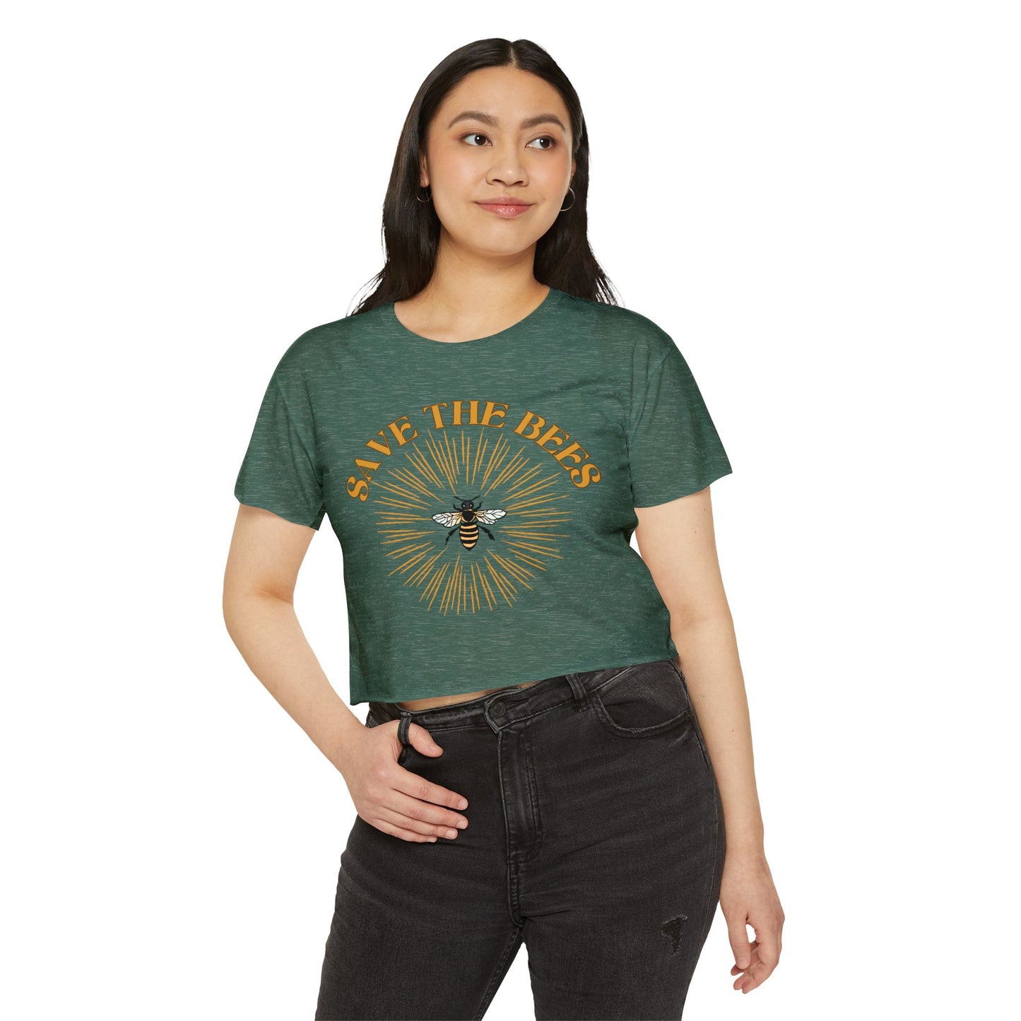 Save The Bees Retro Crop Top