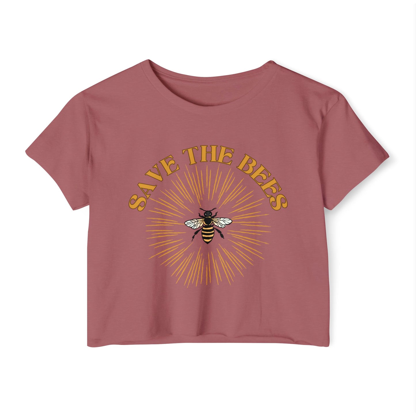 Save The Bees Retro Crop Top