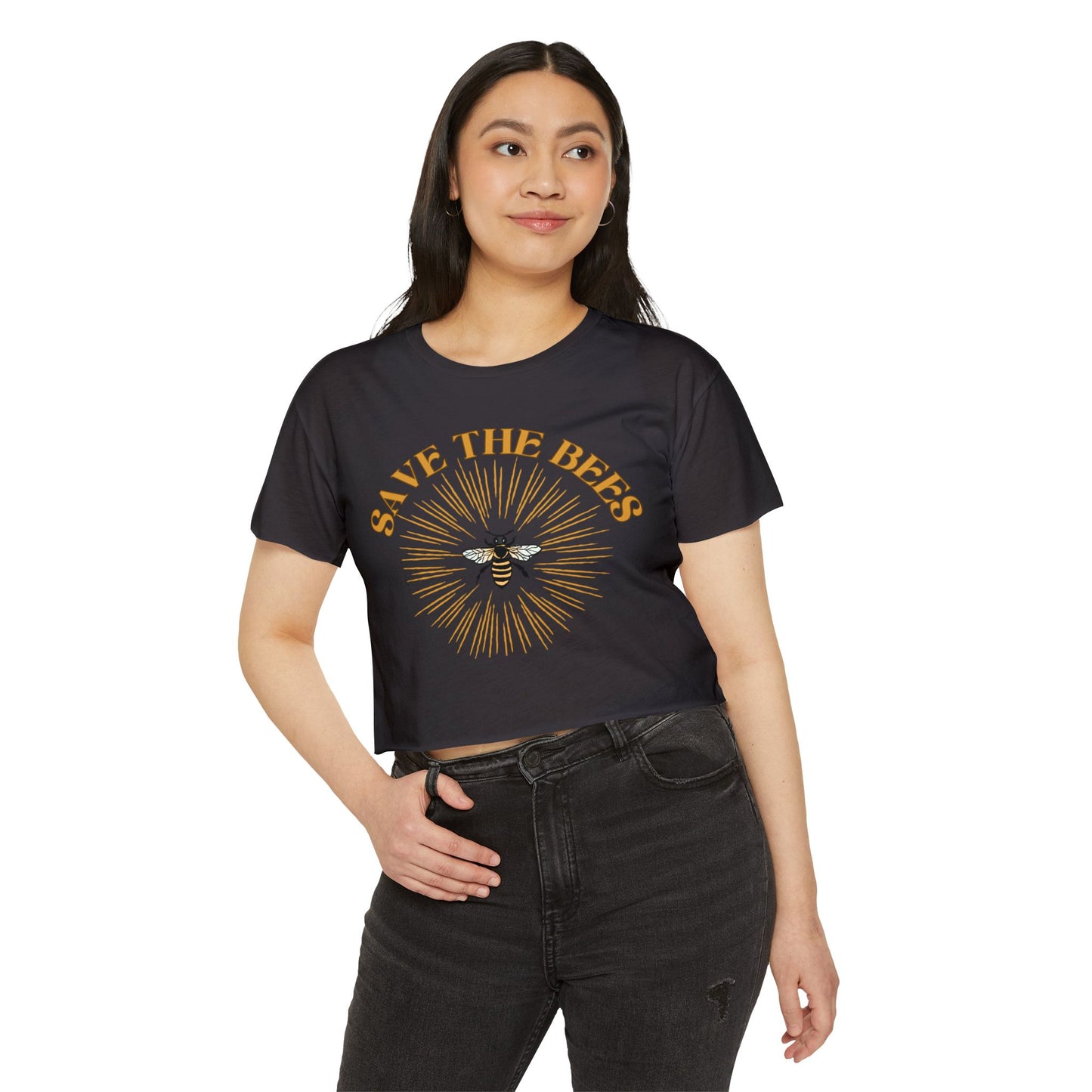 Save The Bees Retro Crop Top