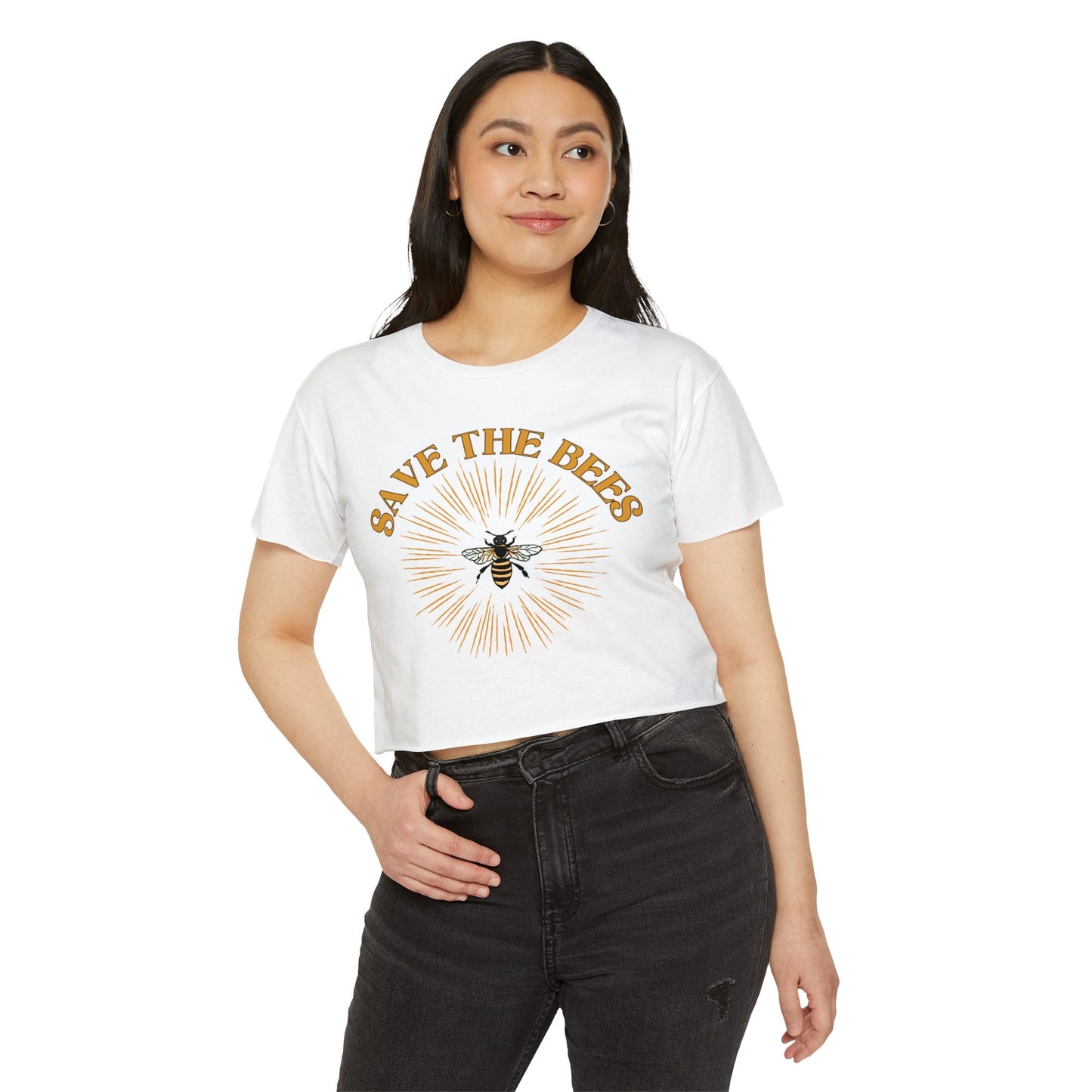 Save The Bees Retro Crop Top