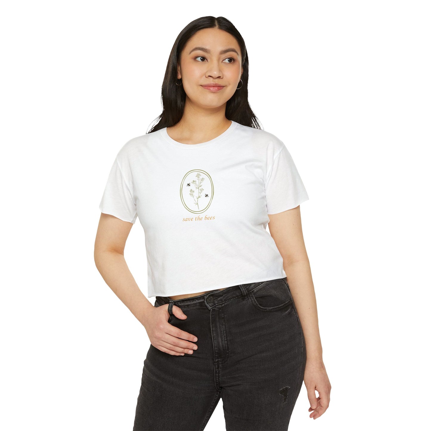 Save The Bees Vintage Logo Crop Top