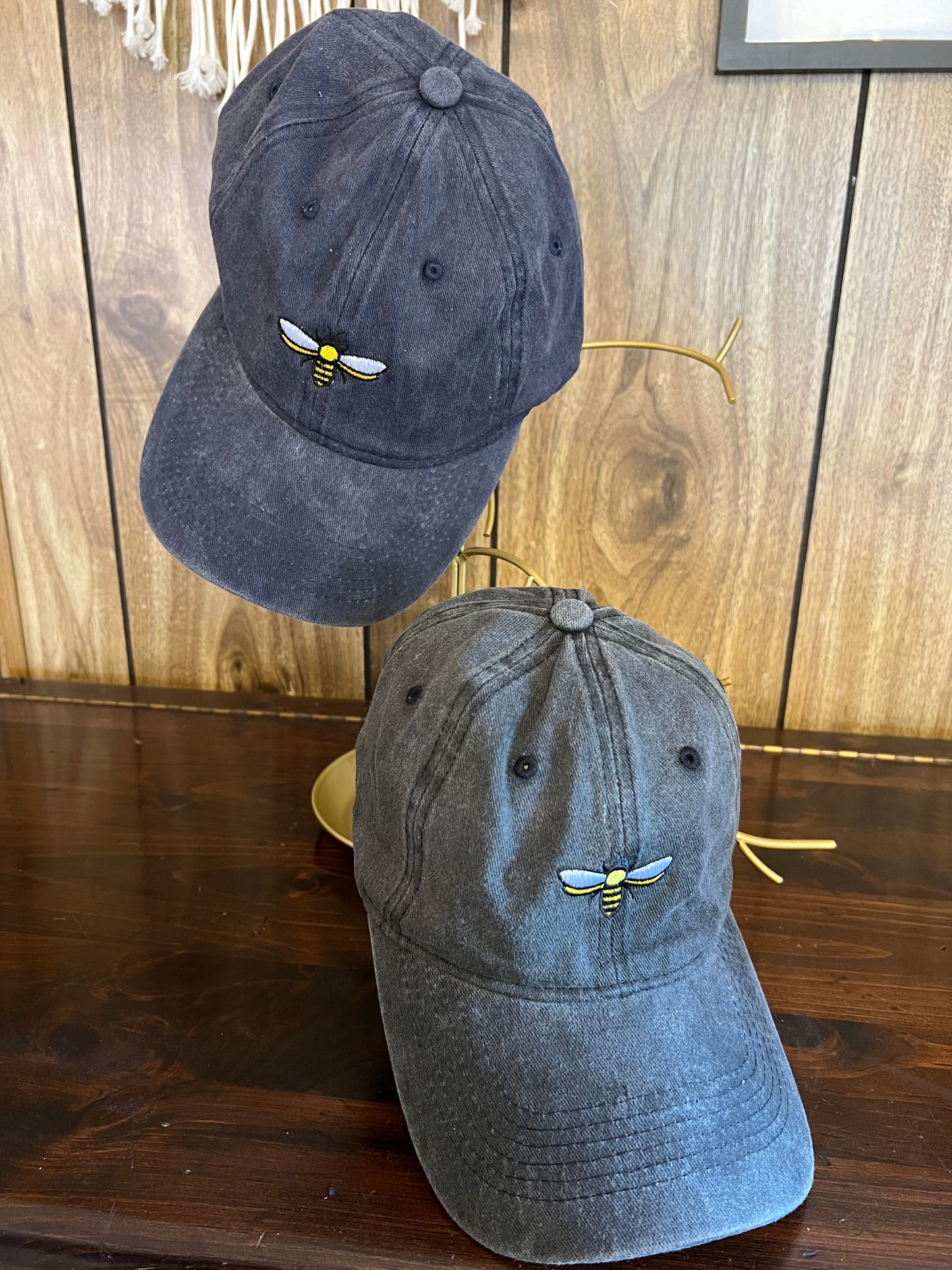 Baseball Cap With Embroidered Bee