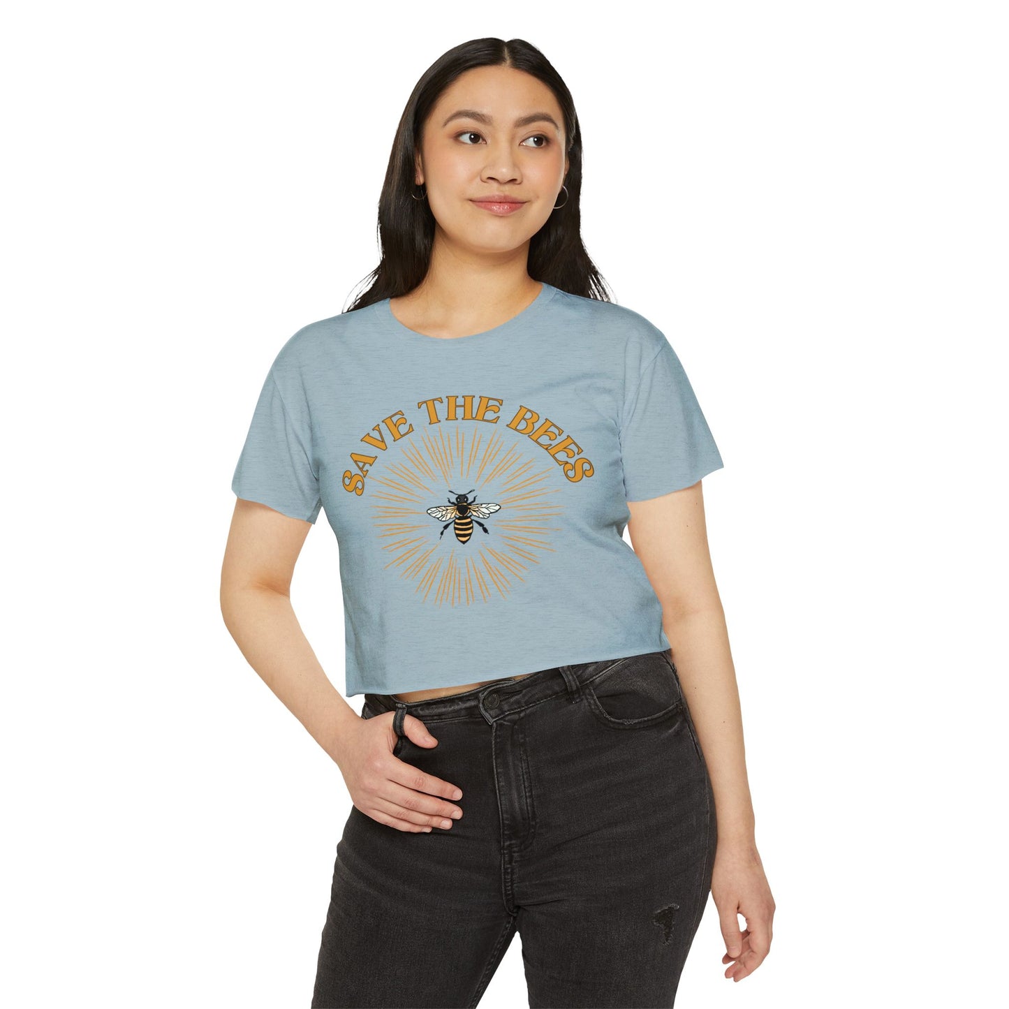 Save The Bees Retro Crop Top