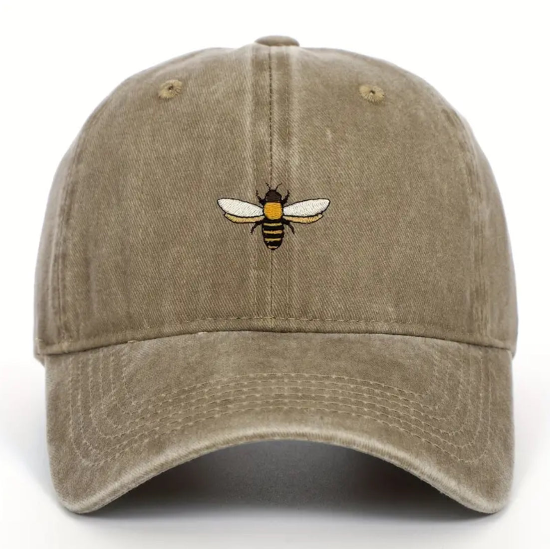 Baseball Cap With Embroidered Bee