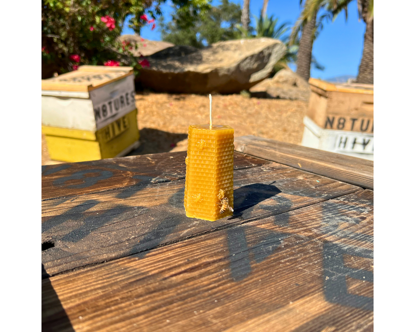 Beeswax Candle Hexagon Pillar