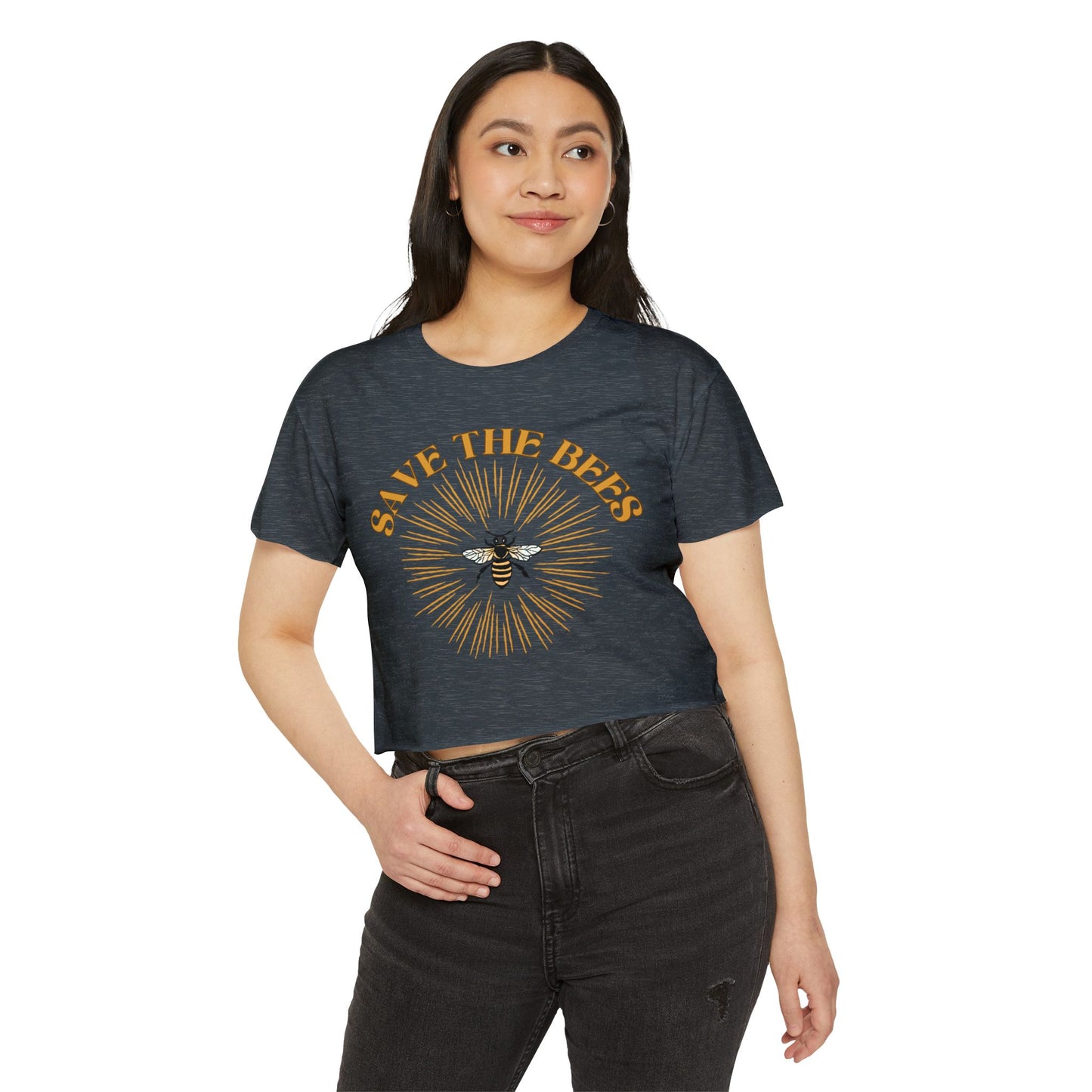 Save The Bees Retro Crop Top