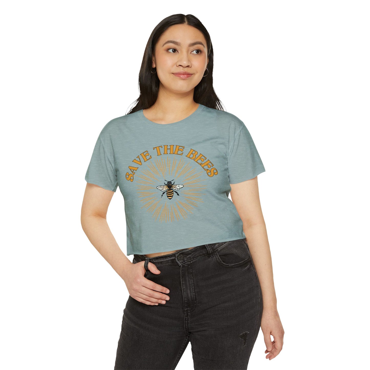 Save The Bees Retro Crop Top