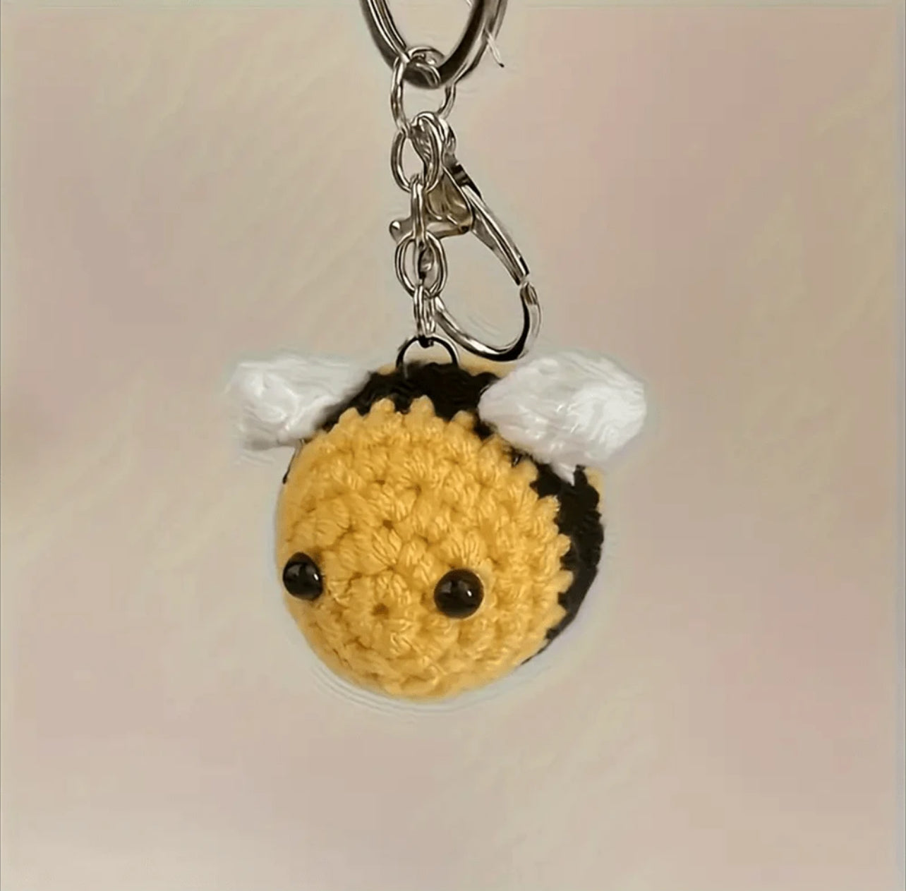 Crochet Bumblebee Charm Keychain