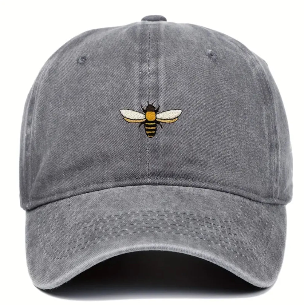 Baseball Cap With Embroidered Bee