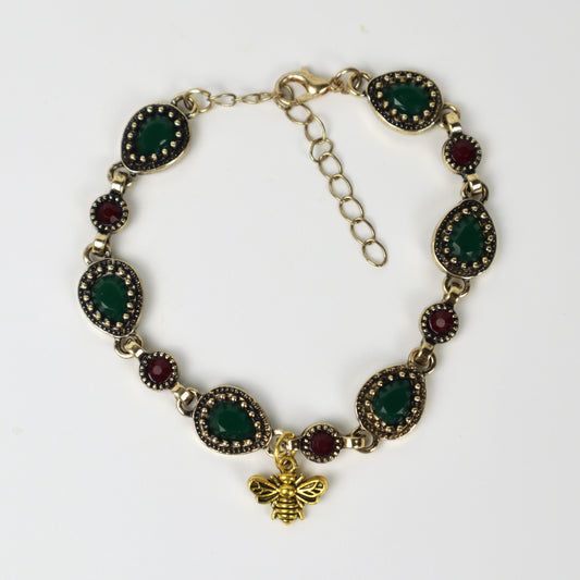 Pulsera de piedras preciosas con forma de gota de agua