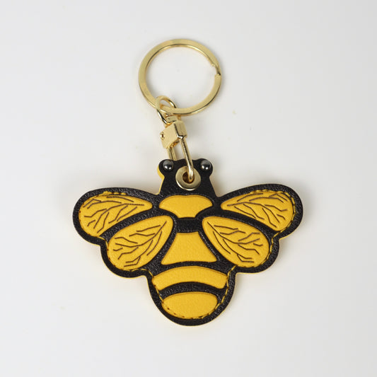 Llavero de abeja de cuero