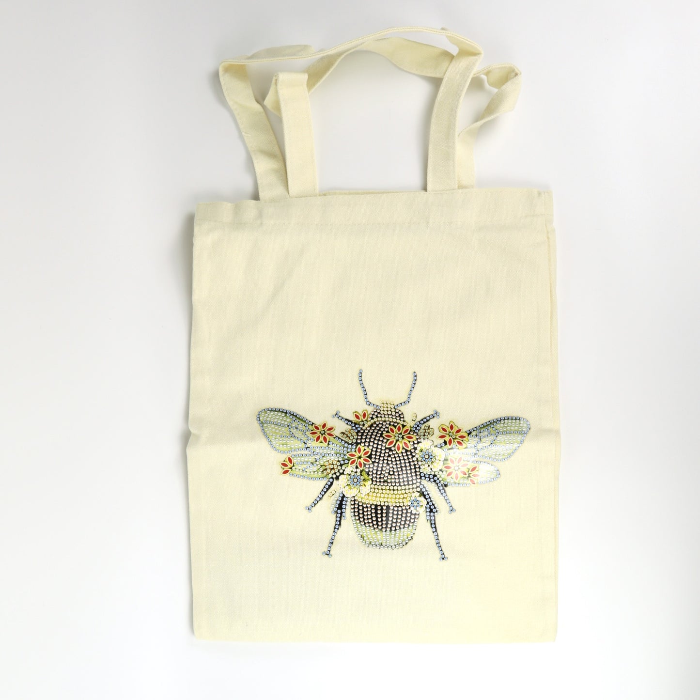 Bolsa de mano con diseño de abejas y cristales